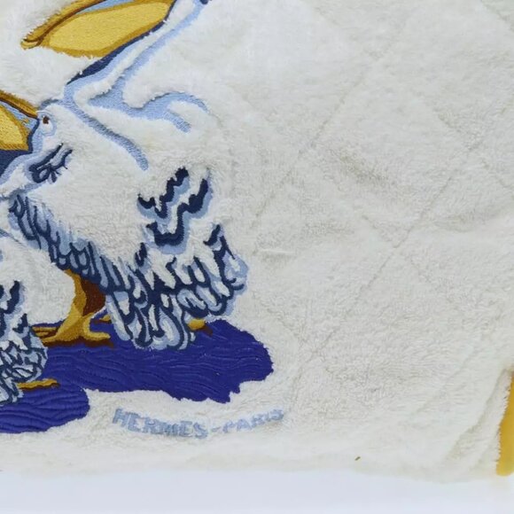 HERMES Beach bag Tote Bag Pile White Auth - Picture 2 of 7